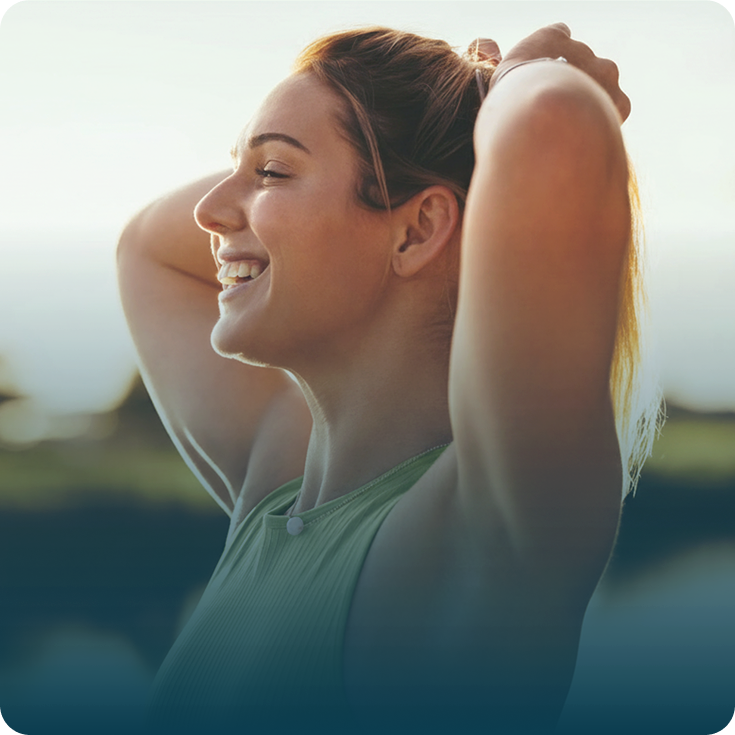 Woman stretching outdoors – online psychiatry in Roswell, NM